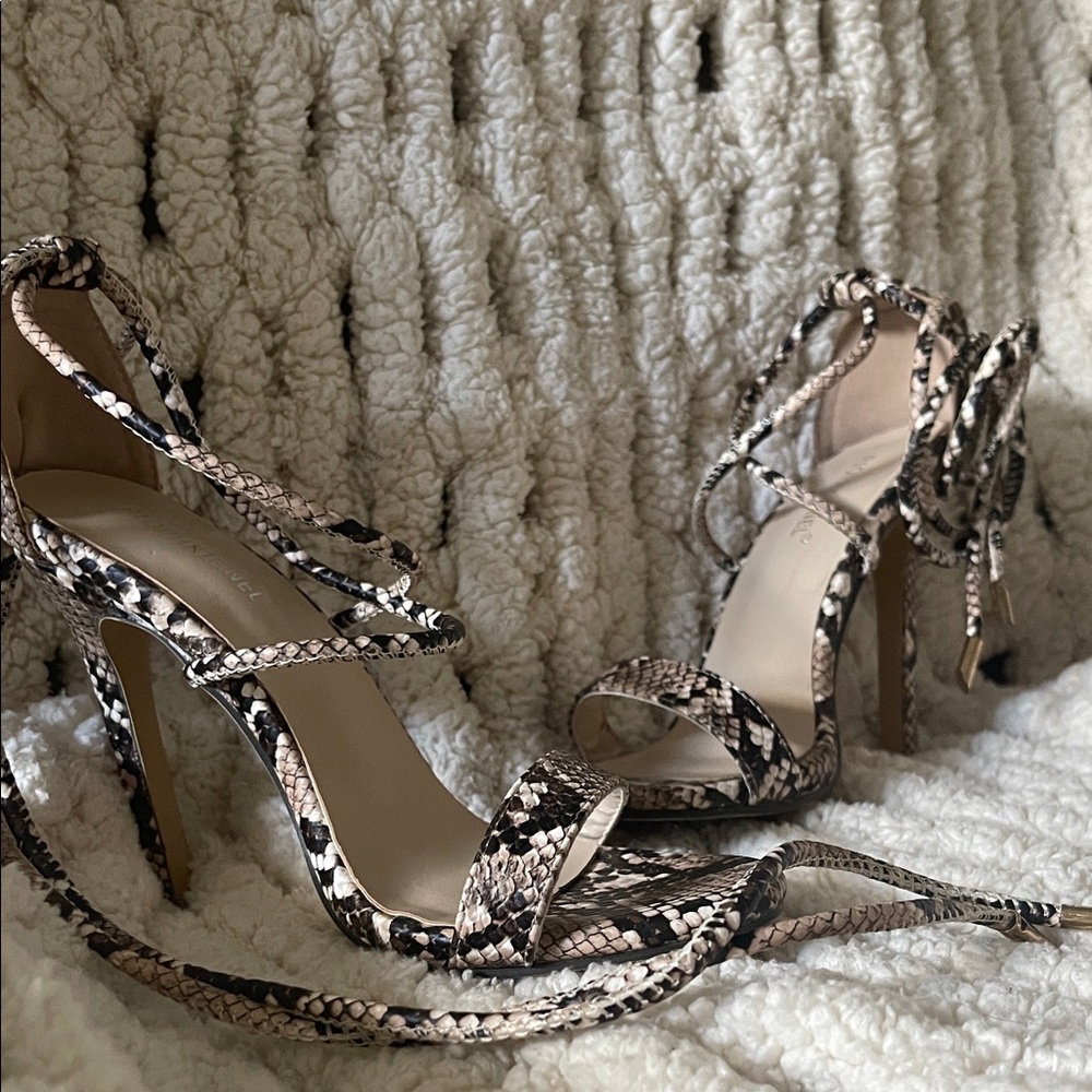 Snakeskin Strappy Heels